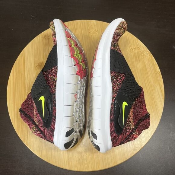 Nike Womens Size 8 Free Run Motion Flyknit 2017 Pink Slip On Athletic Sneakers - Picture 9 of 10